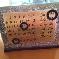 Calendario perpetuo da tavolo in argento