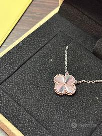 Collana quadrifoglio color argento