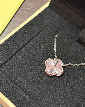 Collana quadrifoglio color argento