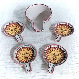 Piattini Hand Made Tuscany Ceramica Sole
