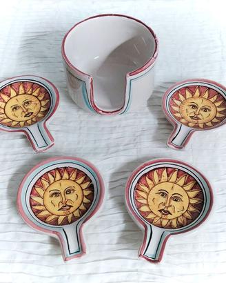 Piattini Hand Made Tuscany Ceramica Sole