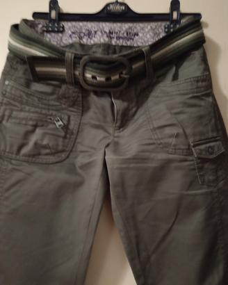 Pantaloni verde militare cotone 100% tg 40