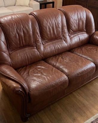 Divano letto Pelle Vintage 3 Posti