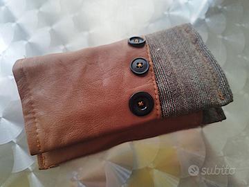 Portatabacco in pelle e tessuto tartan