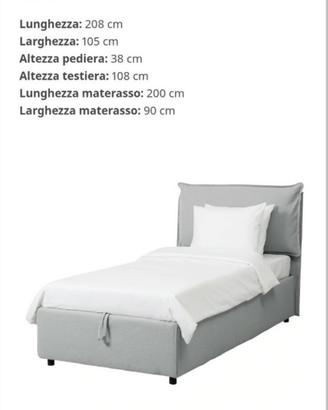 Letto contenitore singolo Gressvick ikea
