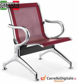 Sedia da attesa in acciaio colore rosso 1 posto