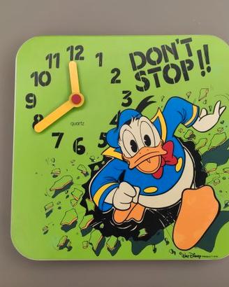 Disney Paperino Orologio da parete 1980 Vintage