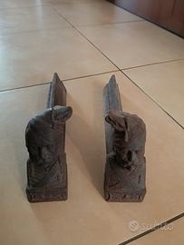 antichi busti, alari per camino, ferro, ghisa