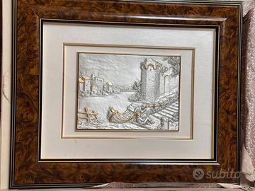 Quadro con bassorilievo argento 925