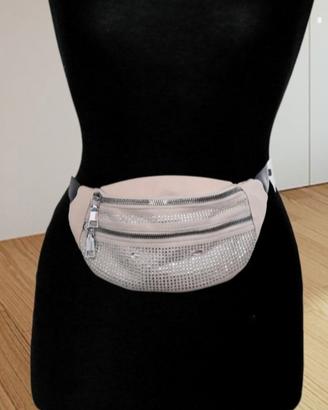Marsupio in vera pelle con cristalli 