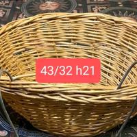  cesto cestino per bicicletta in vimini bianco 