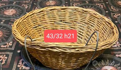  cesto cestino per bicicletta in vimini bianco 