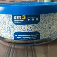 Gelo set 3 pz. Blu box contenitore in vetro