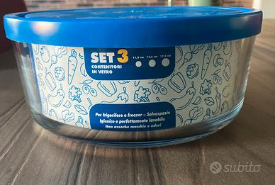 Gelo set 3 pz. Blu box contenitore in vetro