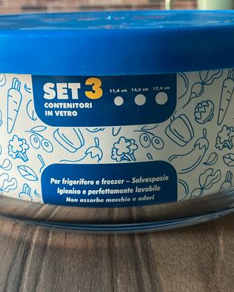Gelo set 3 pz. Blu box contenitore in vetro