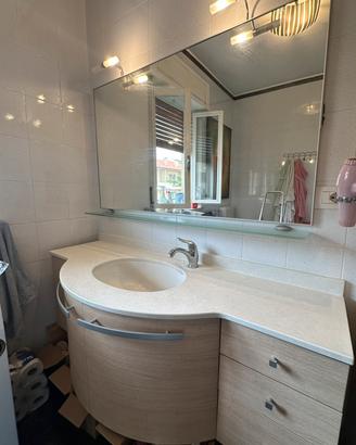 Mobile bagno completo, lavabo, specchio e faretti