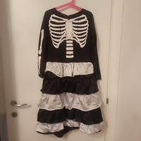 Vestito Halloween sposa scheletro 8-10 anni 