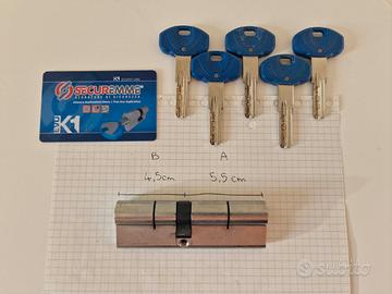 Cilindro europeo nichelato Securemme Evo K1 10cm