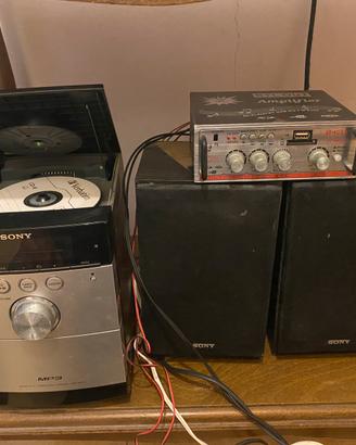 Stereo Sony completo con amplificatore e casse