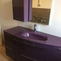 Mobile lavabo bagno top cristallo + specchio