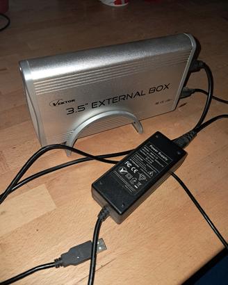 hd esterno 3,5 500mb con case e alimentatore
