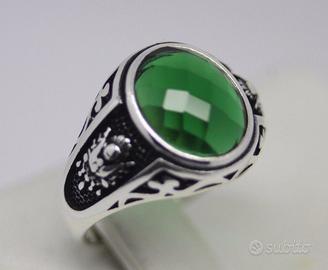 anello in Arg. 925 con smeraldo mis. 23,5