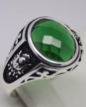 anello in Arg. 925 con smeraldo mis. 23,5
