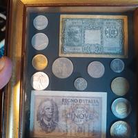 mini collezione banconote e monete d'Italia epoca