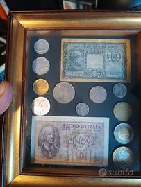 mini collezione banconote e monete d'Italia epoca