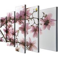 composizione 5 quadri magnolia per camera da letto