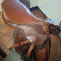 Sella salto ostacoli Pessoa in cuoio misura 17"