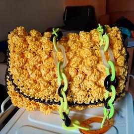 BORSA IN RAFFIA LAVORATA A MANO