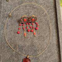 Set Vintage Rosso collana+bracciale+orecchini