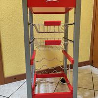 carrello da cucina su ruote con cassetti