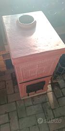 stufa in terracotta restaurata antica 