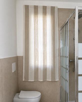 Tenda a righe panna e beige