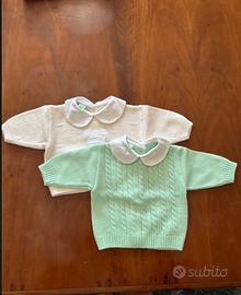 Set 2 cardigan per bambini 1 messe #lana Fino a 1