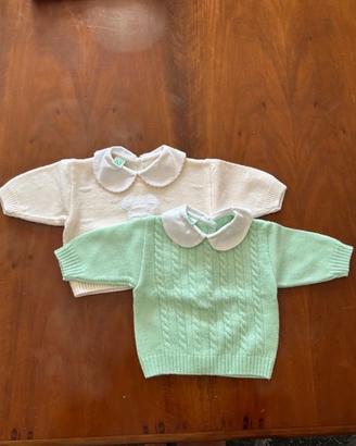 Set 2 cardigan per bambini 1 messe #lana Fino a 1