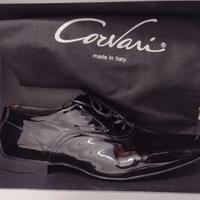 Scarpe uomo Corvari vernice nera pelle