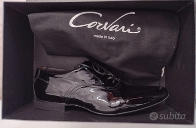 Scarpe uomo Corvari vernice nera pelle