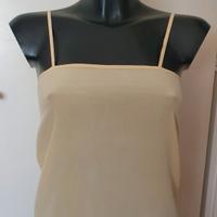 Top in pura seta giallo Benetton 