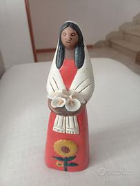 Scultura in terracotta donna messicana 