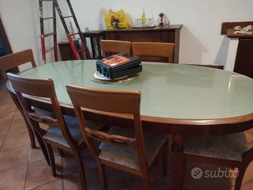 tavolo con 6 sedie imbottite