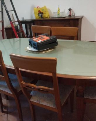 tavolo con 6 sedie imbottite