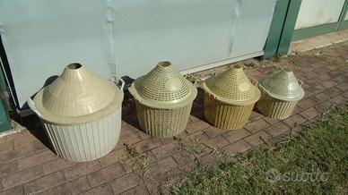 Cesto in plastica per damigiana colore beige, disp