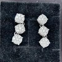 Orecchini trilogy oro bianco  pavè diamanti 1ct