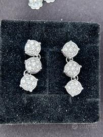 Orecchini trilogy oro bianco  pavè diamanti 1ct