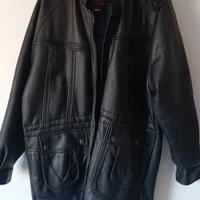 Giaccone in pelle nero