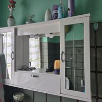 Pensile bagno con specchio e due ante