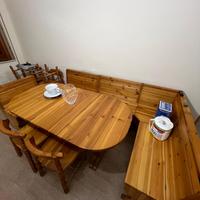 Giropanca con tavolo in legno massello